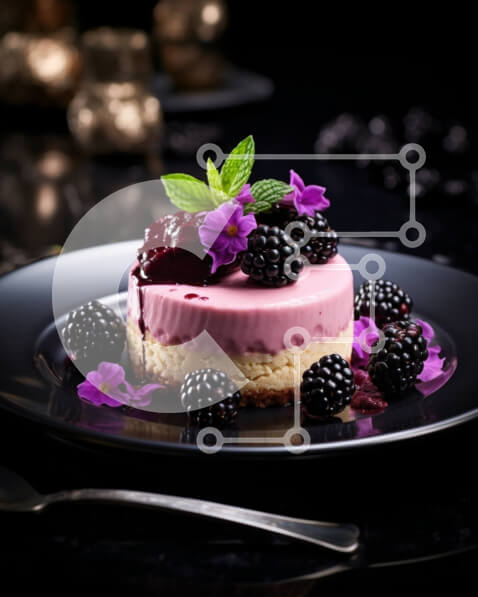 Σετ των 2 Intra Συλλεκτικό Ξύλινο Παζλ Plywood  4mm - Διακοσμητικό πιάτο γλυκού με μούρα και μωβ λουλούδια Σε Ξύλινο Κουτί - Διαστάσεις: 10x10 cm – 25 κομμάτια