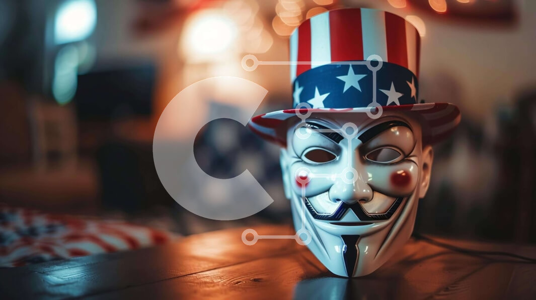 Intra Συλλεκτικό Ξύλινο Παζλ Plywood  4mm - Μάσκα για την Ημέρα του Πατριωτικού Βετεράνου στο τραπέζι της αμερικανικής σημαίας Σε Ξύλινο Κουτί - Διαστάσεις: 10x10 cm – 25 κομμάτια