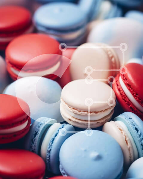 Σετ των 2 Intra Συλλεκτικό Ξύλινο Παζλ Plywood  4mm - Διάφορα αμυγδαλωτά και επιδόρπια Σε Ξύλινο Κουτί - Διαστάσεις: 10x10 cm – 25 κομμάτια