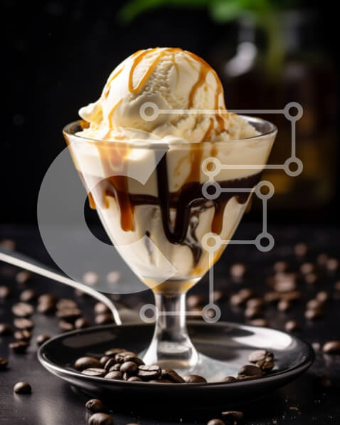 Σετ των 2 Intra Συλλεκτικό Ξύλινο Παζλ Plywood  4mm - Επιδόρπιο παγωτό με σάλτσα καραμέλας και σιρόπι σοκολάτας Σε Ξύλινο Κουτί - Διαστάσεις: 10x10 cm – 25 κομμάτια