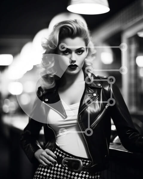 Intra Συλλεκτικό Ξύλινο Παζλ Plywood  4mm - Κομψή γυναίκα με δερμάτινο μπουφάν και φούστα Σε Ξύλινο Κουτί - Διαστάσεις Puzzle: 10x10 cm – 25 κομμάτια