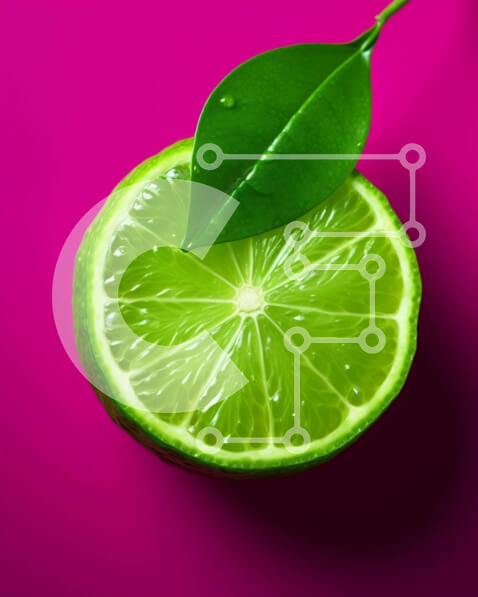 Σετ των 2 Intra Συλλεκτικό Ξύλινο Παζλ Plywood  4mm - Φρέσκια φέτα λάιμ σε ροζ φόντο Σε Ξύλινο Κουτί - Διαστάσεις: 10x10 cm – 25 κομμάτια