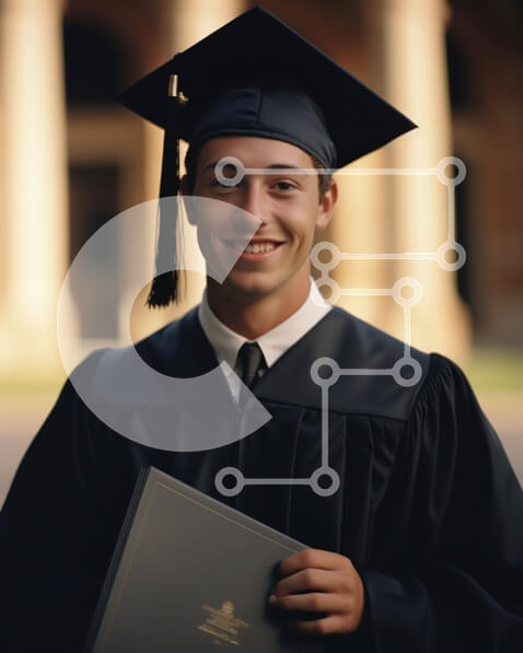 Intra Συλλεκτικό Ξύλινο Παζλ Plywood  4mm - Άνδρας Πτυχιούχος Φόρεμα Αποφοίτησης και Καπάκι με Ανοιχτό Βιβλίο Σε Ξύλινο Κουτί - Διαστάσεις Puzzle: 10x10 cm – 25 κομμάτια