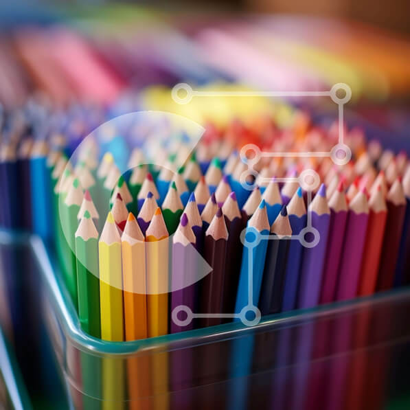 Intra Συλλεκτικό Ξύλινο Παζλ Plywood  4mm - Πολύχρωμα μολύβια σε προσεγμένο δοχείο Σε Ξύλινο Κουτί - Διαστάσεις: 10x10 cm – 25 κομμάτια