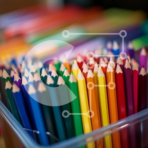 Intra Συλλεκτικό Ξύλινο Παζλ Plywood  4mm - Πολύχρωμα μολύβια σε διαφανές δοχείο Σε Ξύλινο Κουτί - Διαστάσεις: 10x10 cm – 25 κομμάτια