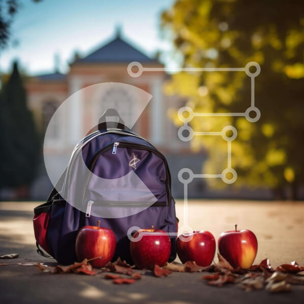 Intra Συλλεκτικό Ξύλινο Παζλ Plywood  4mm - Σακίδιο πλάτης με μήλα και φύλλα Σε Ξύλινο Κουτί - Διαστάσεις: 10x10 cm – 25 κομμάτια