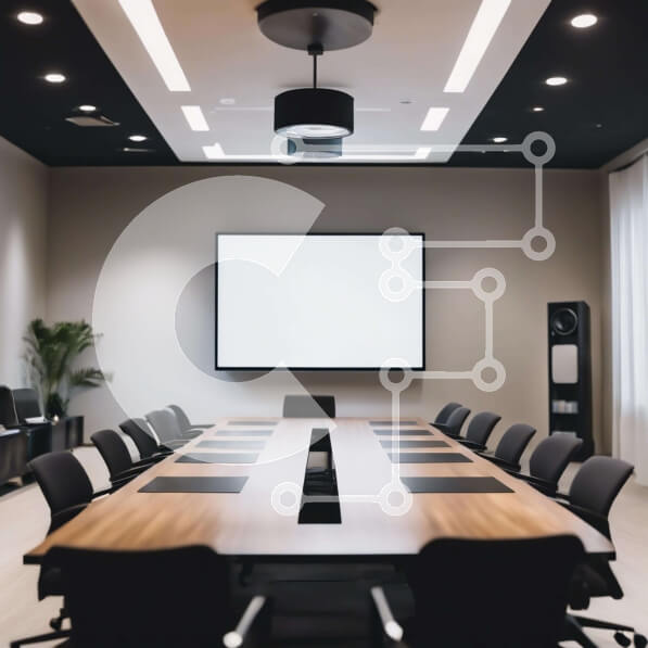 Intra Συλλεκτικό Ξύλινο Παζλ Plywood  4mm - Ρύθμιση επαγγελματικής αίθουσας συνεδριάσεων Σε Ξύλινο Κουτί - Διαστάσεις Puzzle: 10x10 cm – 25 κομμάτια