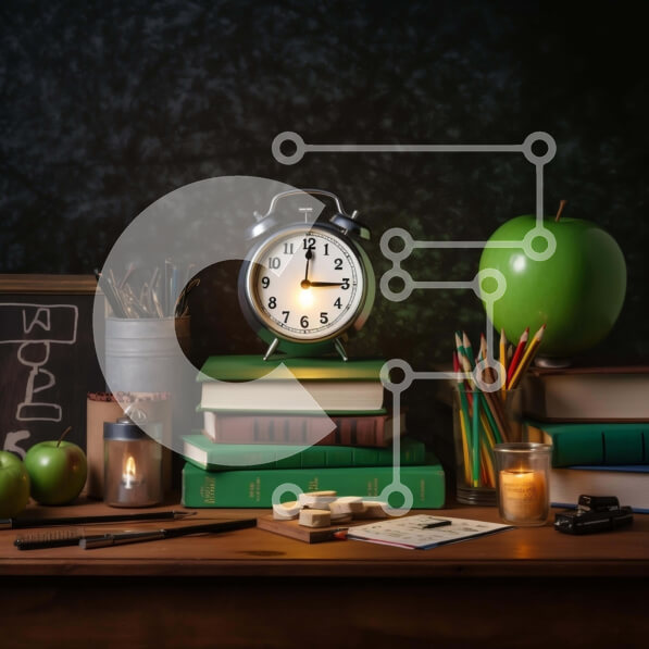 Intra Συλλεκτικό Ξύλινο Παζλ Plywood  4mm - Γραφείο με βιβλία, Ξυπνητήρι, Μήλα και Κερί Σε Ξύλινο Κουτί - Διαστάσεις Puzzle: 10x10 cm – 25 κομμάτια