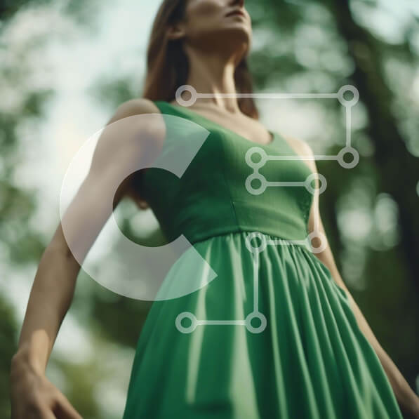 Intra Συλλεκτικό Ξύλινο Παζλ Plywood  4mm - Νεαρή γυναίκα με πράσινο φόρεμα που στοχάζεται στο δάσος Σε Ξύλινο Κουτί - Διαστάσεις: 10x10 cm – 25 κομμάτια