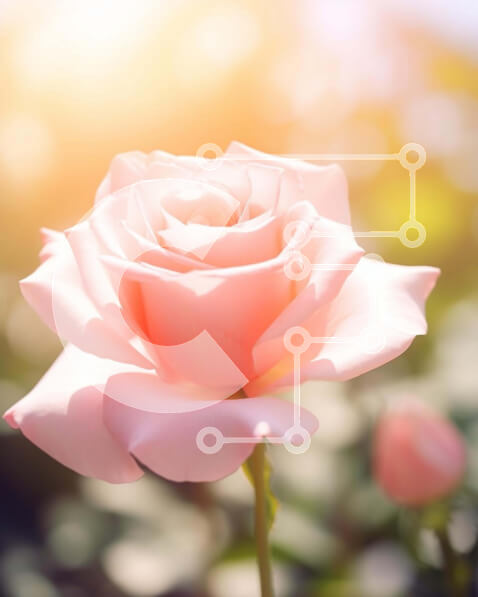 Σετ των 2 Intra Συλλεκτικό Ξύλινο Παζλ Plywood  4mm - Ροζ τριαντάφυλλο στο φως του ήλιου Σε Ξύλινο Κουτί - Διαστάσεις: 10x10 cm – 25 κομμάτια