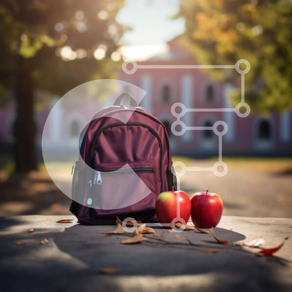 Intra Συλλεκτικό Ξύλινο Παζλ Plywood  4mm - Σακίδιο πλάτης και μήλα Σε Ξύλινο Κουτί - Διαστάσεις Puzzle: 10x10 cm – 25 κομμάτια