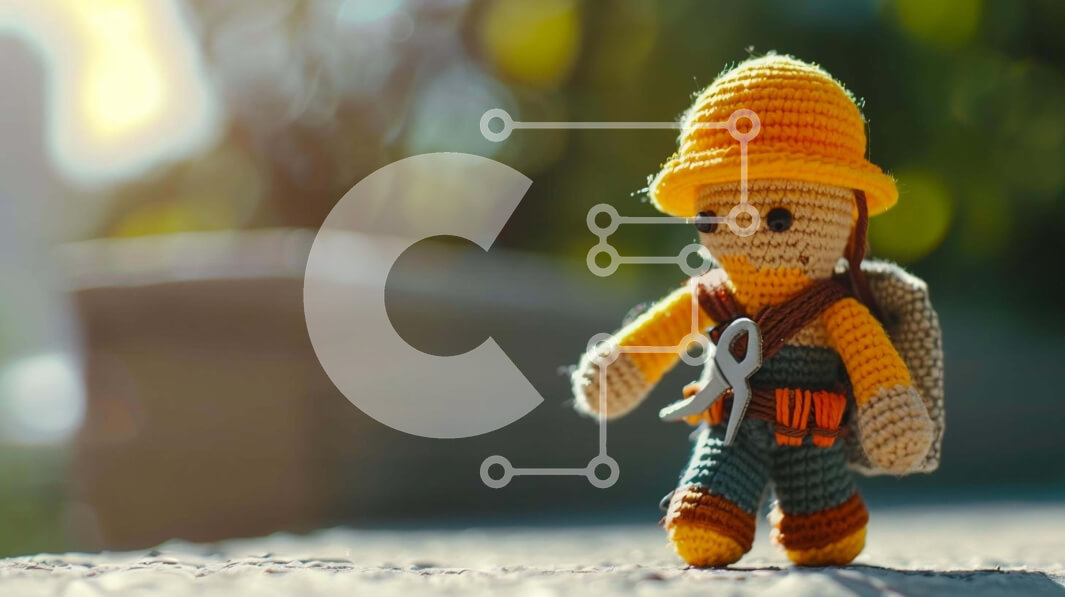 Intra Συλλεκτικό Ξύλινο Παζλ Plywood  4mm - Εργάτης κατασκευής παιχνιδιών με κροσέ Σε Ξύλινο Κουτί - Διαστάσεις: 10x10 cm – 25 κομμάτια