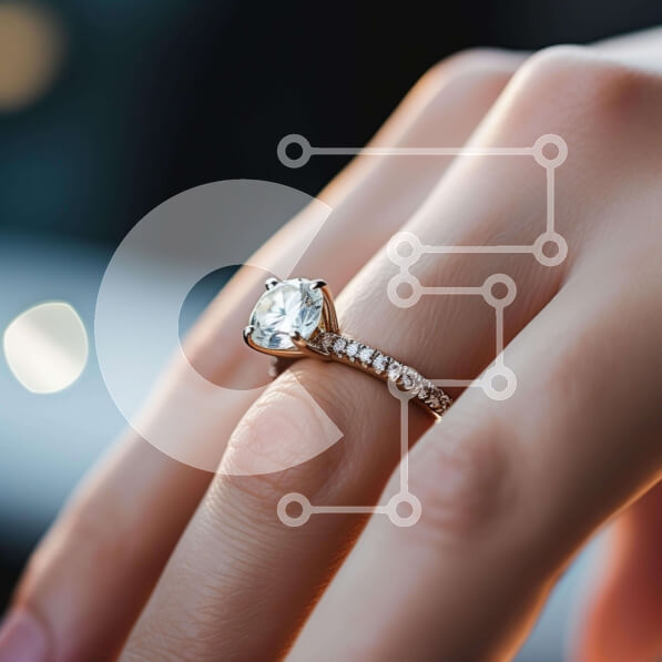 Σετ των 2 Intra Συλλεκτικό Ξύλινο Παζλ Plywood  4mm - Γυναικείο χέρι που κρατά διαμαντένιο δαχτυλίδι αρραβώνων Σε Ξύλινο Κουτί - Διαστάσεις: 10x10 cm – 25 κομμάτια