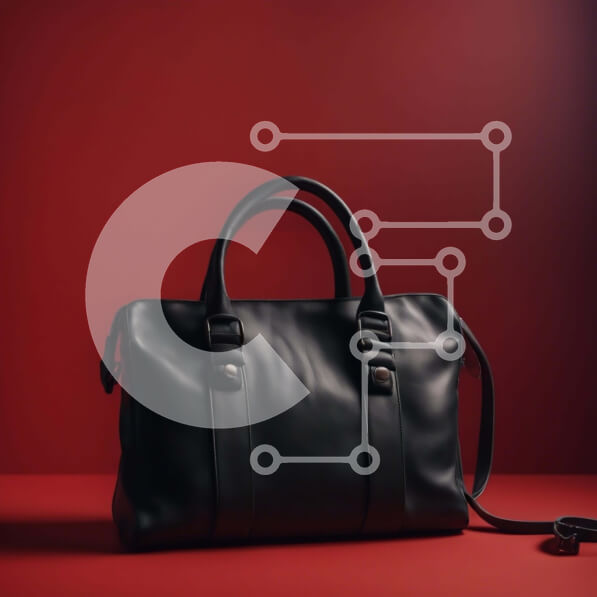 Σετ των 2 Intra Συλλεκτικό Ξύλινο Παζλ Plywood  4mm - Μαύρη τσάντα σε πορτοκαλί φόντο Σε Ξύλινο Κουτί - Διαστάσεις: 10x10 cm – 25 κομμάτια