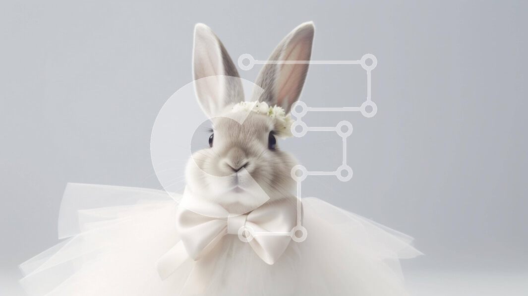 Intra Συλλεκτικό Ξύλινο Παζλ Plywood  4mm - Κομψό κουνελάκι με λευκό φόρεμα και παπιγιόν Σε Ξύλινο Κουτί - Διαστάσεις: 10x10 cm – 25 κομμάτια