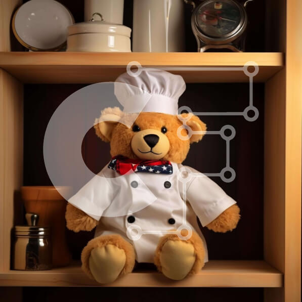 Intra Συλλεκτικό Ξύλινο Παζλ Plywood  4mm - Teddy Bear Chef στα ράφια Σε Ξύλινο Κουτί - Διαστάσεις: 10x10 cm – 25 κομμάτια