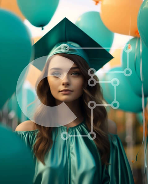 Intra Συλλεκτικό Ξύλινο Παζλ Plywood  4mm - Γιορτή αποφοίτησης με πολύχρωμα μπαλόνια Σε Ξύλινο Κουτί - Διαστάσεις Puzzle: 10x10 cm – 25 κομμάτια