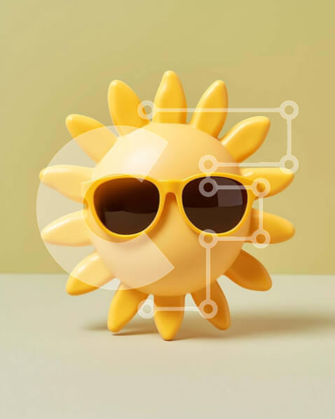 Intra Συλλεκτικό Ξύλινο Παζλ Plywood  4mm - Κίτρινο ειδώλιο ηλίου με γυαλιά ηλίου σε πορτοκαλί φόντο Σε Ξύλινο Κουτί - Διαστάσεις: 10x10 cm – 25 κομμάτια