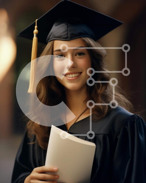 Intra Συλλεκτικό Ξύλινο Παζλ Plywood  4mm - Γιορτή αποφοίτησης με μια νεαρή γυναίκα Σε Ξύλινο Κουτί - Διαστάσεις Puzzle: 10x10 cm – 25 κομμάτια