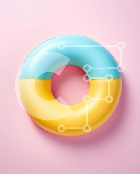 Intra Συλλεκτικό Ξύλινο Παζλ Plywood  4mm - Πολύχρωμο δαχτυλίδι ζωής σε ροζ φόντο Σε Ξύλινο Κουτί - Διαστάσεις Puzzle: 10x10 cm – 25 κομμάτια