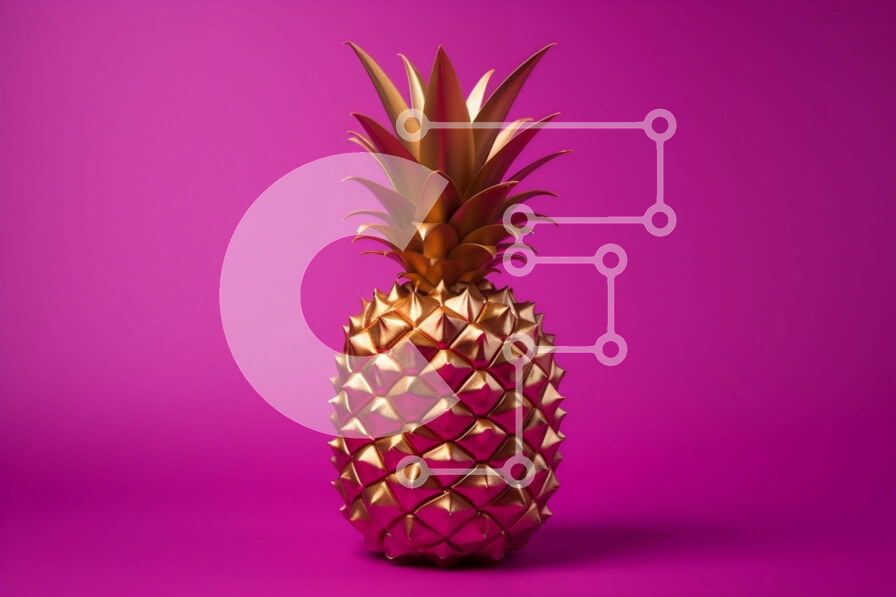 Σετ των 2 Intra Συλλεκτικό Ξύλινο Παζλ Plywood  4mm - Χρυσός ανανάς σε πορτοκαλί φόντο Σε Ξύλινο Κουτί - Διαστάσεις: 10x10 cm – 25 κομμάτια