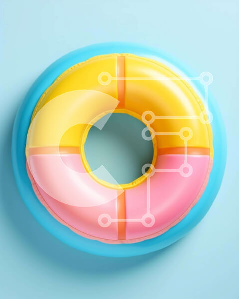 Intra Συλλεκτικό Ξύλινο Παζλ Plywood  4mm - Πολύχρωμο σωσίβιο σε σχήμα σαν το γράμμα "O" Σε Ξύλινο Κουτί - Διαστάσεις: 10x10 cm – 25 κομμάτια