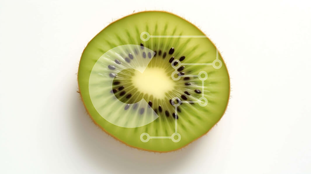 Σετ των 2 Intra Συλλεκτικό Ξύλινο Παζλ Plywood  4mm - Φέτα ακτινίδιο σε άσπρο φόντο Σε Ξύλινο Κουτί - Διαστάσεις: 10x10 cm – 25 κομμάτια