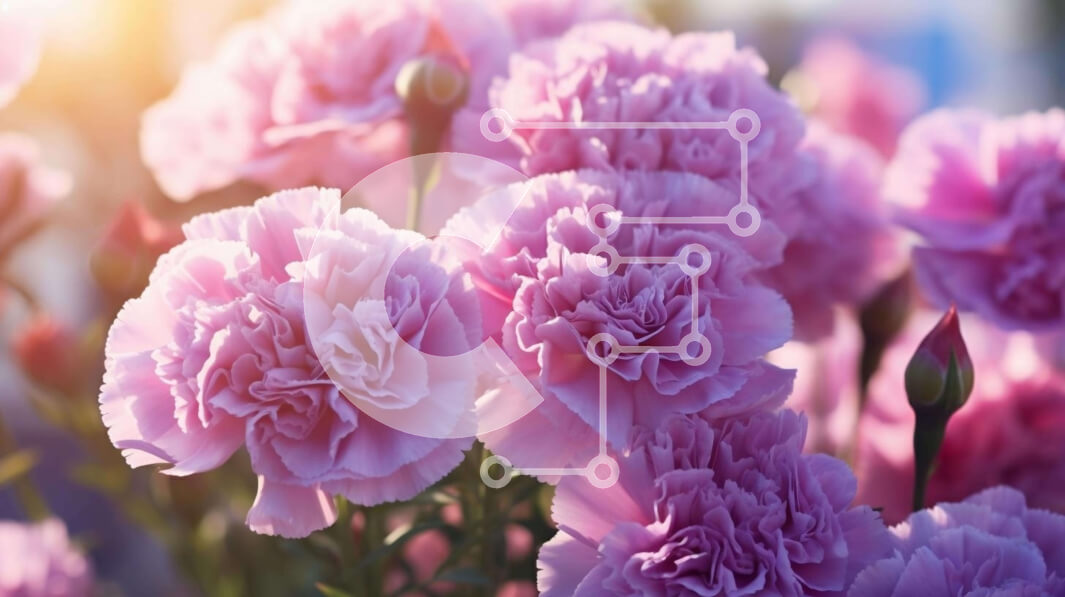 Intra Συλλεκτικό Ξύλινο Παζλ Plywood  4mm - Ροζ γαρύφαλλα που ανθίζουν στον ήλιο Σε Ξύλινο Κουτί - Διαστάσεις: 10x10 cm – 25 κομμάτια