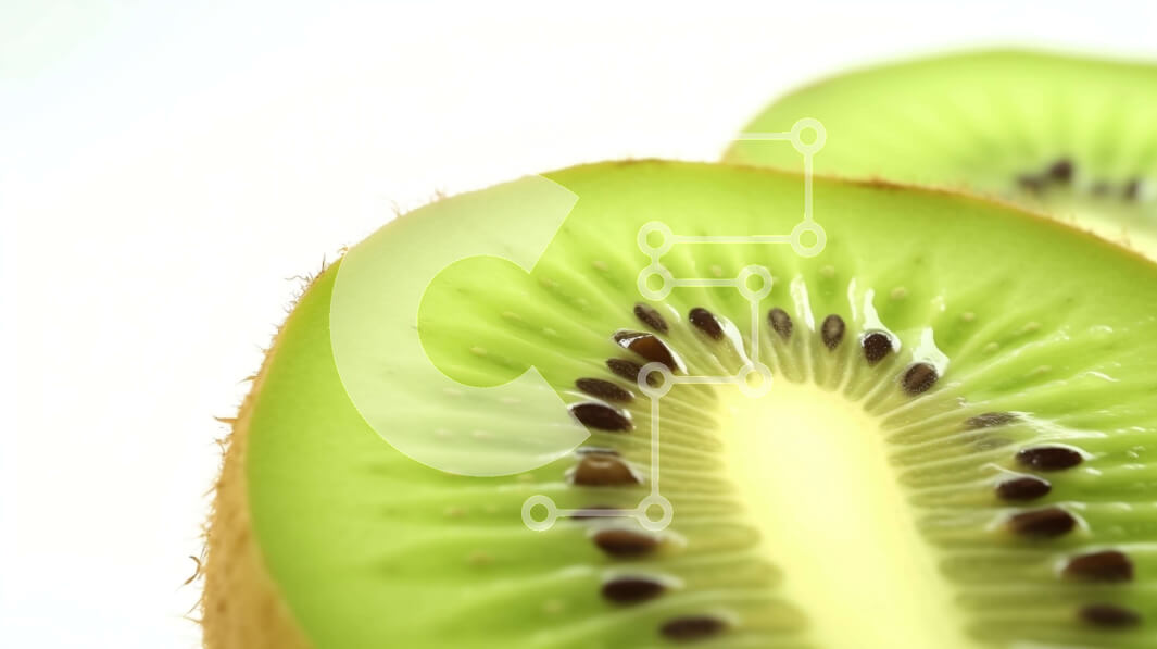 Σετ των 2 Intra Συλλεκτικό Ξύλινο Παζλ Plywood  4mm - Κοντινό πλάνο με πράσινο ακτινίδιο σε φέτες Σε Ξύλινο Κουτί - Διαστάσεις: 10x10 cm – 25 κομμάτια