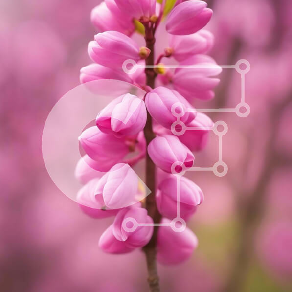 Intra Συλλεκτικό Ξύλινο Παζλ Plywood  4mm - Κοντινό πλάνο του ανθισμένου ροζ ανθισμένου κλάδου Σε Ξύλινο Κουτί - Διαστάσεις: 10x10 cm – 25 κομμάτια