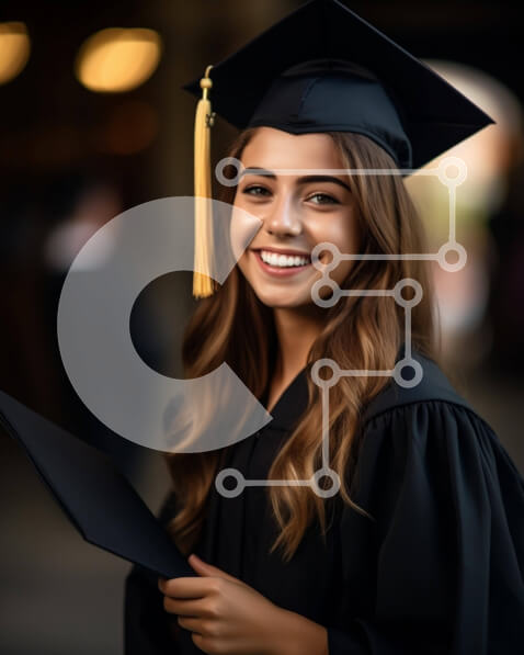 Intra Συλλεκτικό Ξύλινο Παζλ Plywood  4mm - Εικόνα αποφοίτησης μιας νεαρής γυναίκας Σε Ξύλινο Κουτί - Διαστάσεις Puzzle: 10x10 cm – 25 κομμάτια