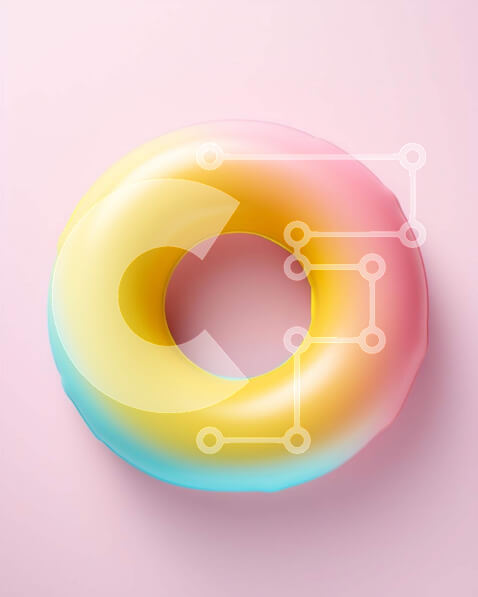 Σετ των 2 Intra Συλλεκτικό Ξύλινο Παζλ Plywood  4mm - Πολύχρωμο ντόνατ σε ροζ φόντο Σε Ξύλινο Κουτί - Διαστάσεις: 10x10 cm – 25 κομμάτια