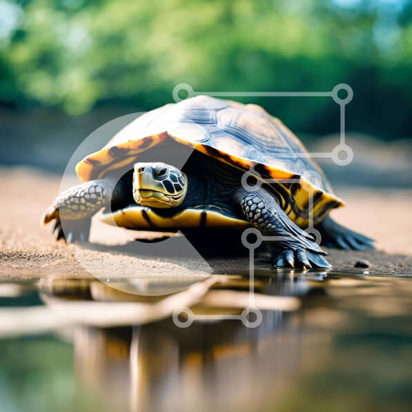 Intra Συλλεκτικό Ξύλινο Παζλ Plywood  4mm - Χελώνα που περπατά στην ακτή Σε Ξύλινο Κουτί - Διαστάσεις: 10x10 cm – 25 κομμάτια