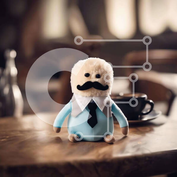 Intra Συλλεκτικό Ξύλινο Παζλ Plywood  4mm - Κομψά γεμιστά παιχνίδια και φλιτζάνια καφέ σε ξύλινο τραπέζι Σε Ξύλινο Κουτί - Διαστάσεις: 10x10 cm – 25 κομμάτια