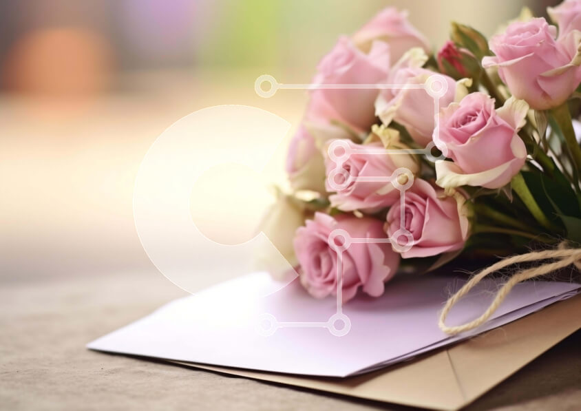 Intra Συλλεκτικό Ξύλινο Παζλ Plywood  4mm - Μπουκέτο με ροζ τριαντάφυλλο σε φάκελο Σε Ξύλινο Κουτί - Διαστάσεις Puzzle: 10x10 cm – 25 κομμάτια