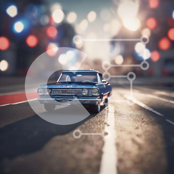 Intra Συλλεκτικό Ξύλινο Παζλ Plywood  4mm - Οδήγηση αυτοκινήτου παιχνιδιών σε αστικό περιβάλλον Σε Ξύλινο Κουτί - Διαστάσεις Puzzle: 10x10 cm – 25 κομμάτια