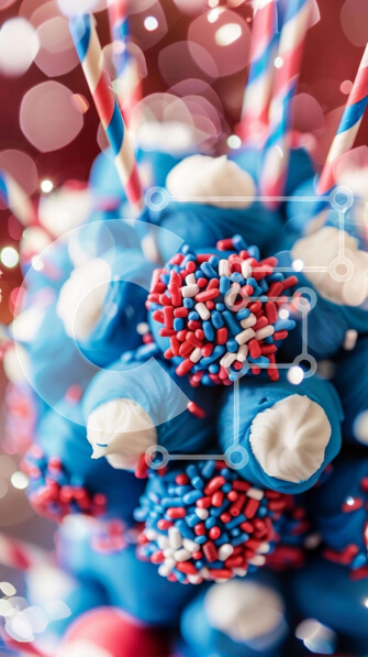 Intra Συλλεκτικό Ξύλινο Παζλ Plywood  4mm - Πατριωτικό κέικ 4ης Ιουλίου Σε Ξύλινο Κουτί - Διαστάσεις: 10x10 cm – 25 κομμάτια