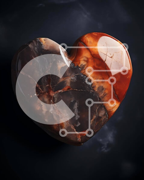 Intra Συλλεκτικό Ξύλινο Παζλ Plywood  4mm - Φυσική πέτρα σε σχήμα καρδιάς Σε Ξύλινο Κουτί - Διαστάσεις: 10x10 cm – 25 κομμάτια