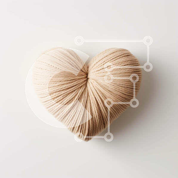 Intra Συλλεκτικό Ξύλινο Παζλ Plywood  4mm - Μαξιλάρι από νήματα σε σχήμα καρδιάς από μπεζ Σε Ξύλινο Κουτί - Διαστάσεις: 10x10 cm – 25 κομμάτια