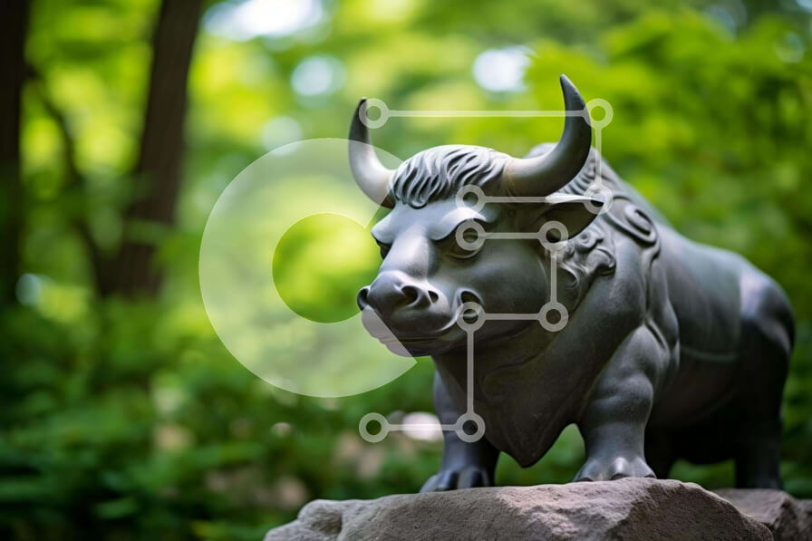 Intra Συλλεκτικό Ξύλινο Παζλ Plywood  4mm - Άγαλμα μαύρου ταύρου στο δάσος Σε Ξύλινο Κουτί - Διαστάσεις: 10x10 cm – 25 κομμάτια