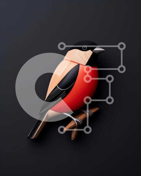 Intra Συλλεκτικό Ξύλινο Παζλ Plywood  4mm - Πολύχρωμο πουλί σκαρφαλωμένο στο κλαδί Σε Ξύλινο Κουτί - Διαστάσεις: 10x10 cm – 25 κομμάτια