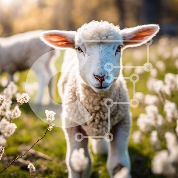 Intra Συλλεκτικό Ξύλινο Παζλ Plywood  4mm - Περίεργο πρόβατο σε ένα χορταριασμένο χωράφι Σε Ξύλινο Κουτί - Διαστάσεις: 10x10 cm – 25 κομμάτια