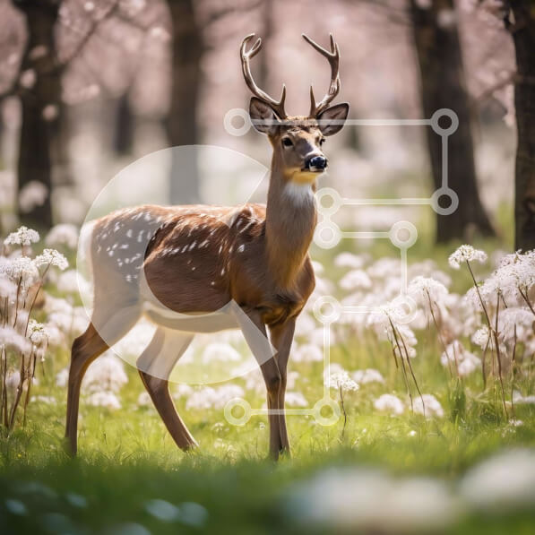 Intra Συλλεκτικό Ξύλινο Παζλ Plywood  4mm - Ελάφια στο δάσος Σε Ξύλινο Κουτί - Διαστάσεις: 10x10 cm – 25 κομμάτια