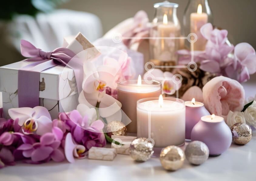 Intra Συλλεκτικό Ξύλινο Παζλ Plywood  4mm - Κομψό τραπέζι με κεριά, λουλούδια και στολίδια Σε Ξύλινο Κουτί - Διαστάσεις Puzzle: 10x10 cm – 25 κομμάτια