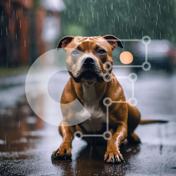 Intra Συλλεκτικό Ξύλινο Παζλ Plywood  4mm - Καφέ σκυλί που περιμένει στη βροχή Σε Ξύλινο Κουτί - Διαστάσεις: 10x10 cm – 25 κομμάτια