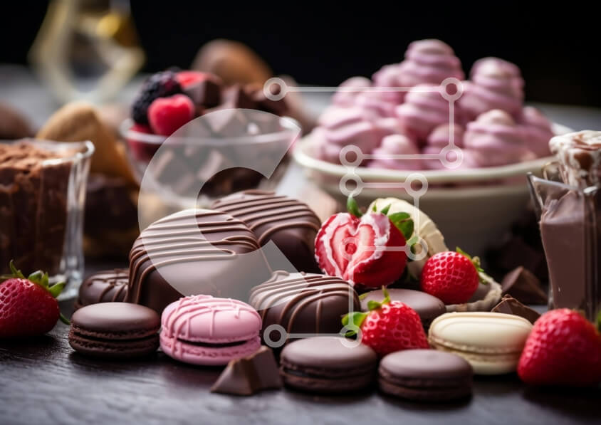 Σετ των 2 Intra Συλλεκτικό Ξύλινο Παζλ Plywood  4mm - Εμφάνιση γλυκών και γλυκών με βάση τη σοκολάτα Σε Ξύλινο Κουτί - Διαστάσεις: 10x10 cm – 25 κομμάτια