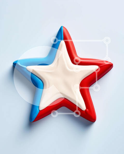 Intra Συλλεκτικό Ξύλινο Παζλ Plywood  4mm - Μπισκότο σε σχήμα αστεριού για τον εορτασμό της 4ης Ιουλίου Σε Ξύλινο Κουτί - Διαστάσεις Puzzle: 10x10 cm – 25 κομμάτια