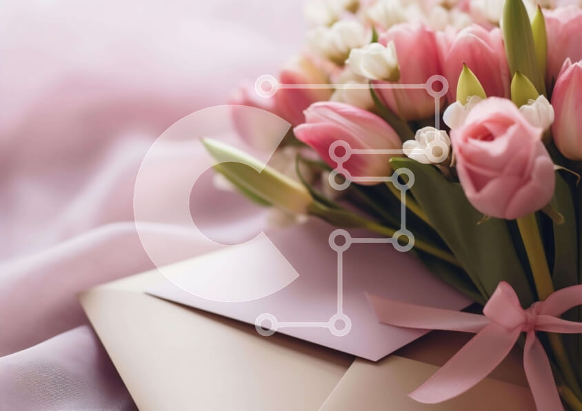 Intra Συλλεκτικό Ξύλινο Παζλ Plywood  4mm - Ροζ τουλίπα μπουκέτο σε φάκελο Σε Ξύλινο Κουτί - Διαστάσεις: 10x10 cm – 25 κομμάτια