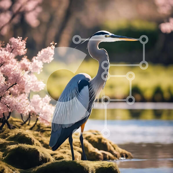 Intra Συλλεκτικό Ξύλινο Παζλ Plywood  4mm - Grey Heron από Pink Trees Σε Ξύλινο Κουτί - Διαστάσεις: 10x10 cm – 25 κομμάτια