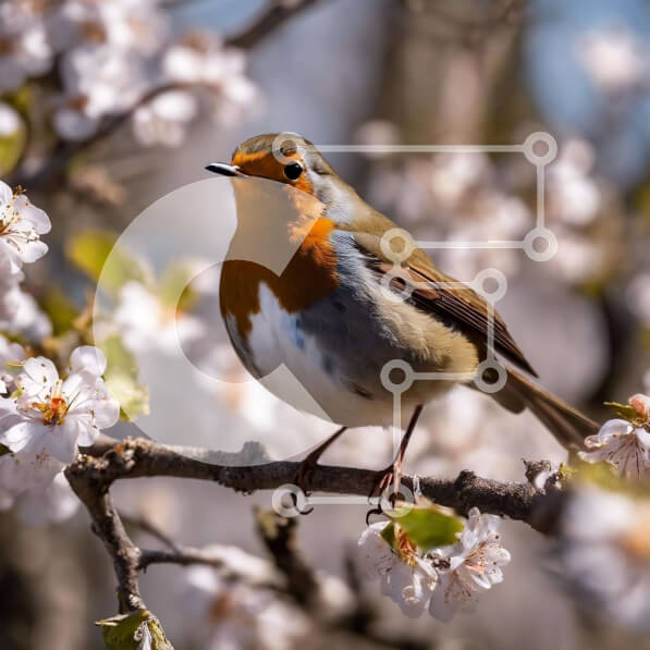 Intra Συλλεκτικό Ξύλινο Παζλ Plywood  4mm - Μικρό πουλί σκαρφαλωμένο σε κλαδί βελανιδιάς Σε Ξύλινο Κουτί - Διαστάσεις: 10x10 cm – 25 κομμάτια